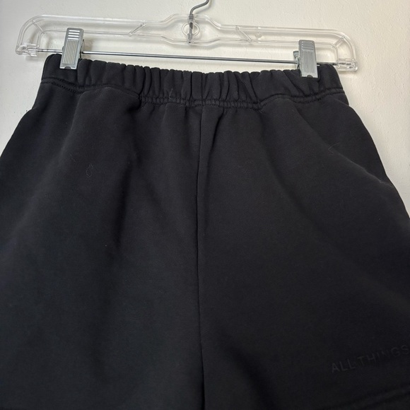 All Things Golden Sweat Shorts Size XS Black Cotton Stretch Loungewear Casual - Picture 3 of 10